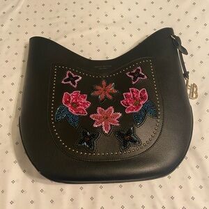 Floral Embroidered Black Bag HENRI BENDEL